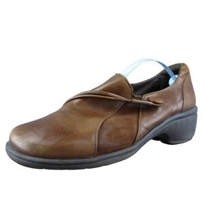 Clarks Artisan Women Clog Shoes Brown Leather Slip On Size 8‎ Medium